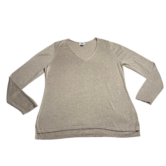 Old Navy V-Neck Pullover Knit Sweater Size X-Large Lightweight Neutral Casual - Picture 1 of 7